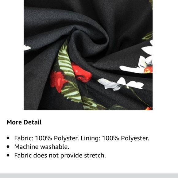 BLACK FLORAL CHIFFON MIDI DRESS - Picture 8 of 8